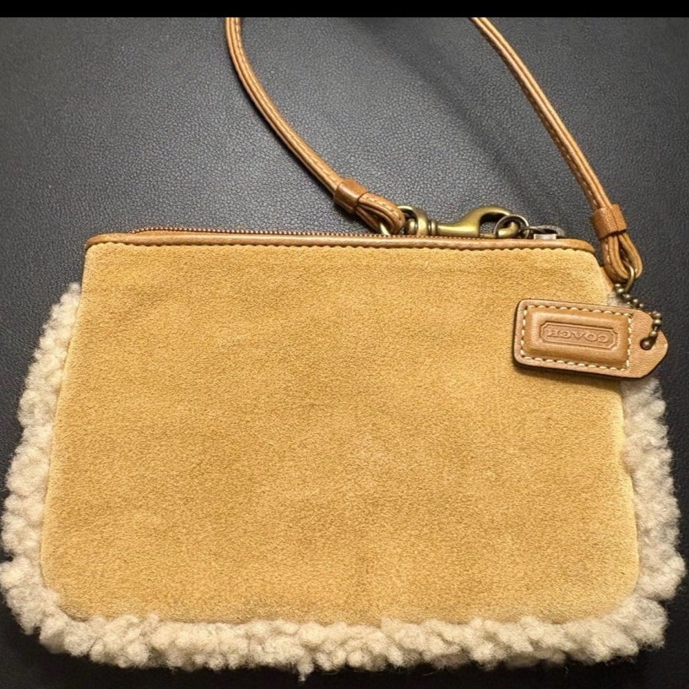 Coach Y2K Shearling Suede Wristlet - Picture 2 of 4